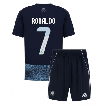 Billige Fotballdrakt Al-Nassr Cristiano Ronaldo #7 Replika Bortedraktsett Barn 2025-26 Kortermet (med bukser)